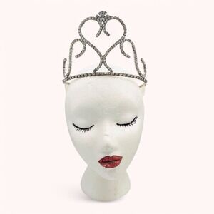 Vintage Tiara Rhinestone Crystal Crown Wedding Bridal Headpiece Pageant Princess